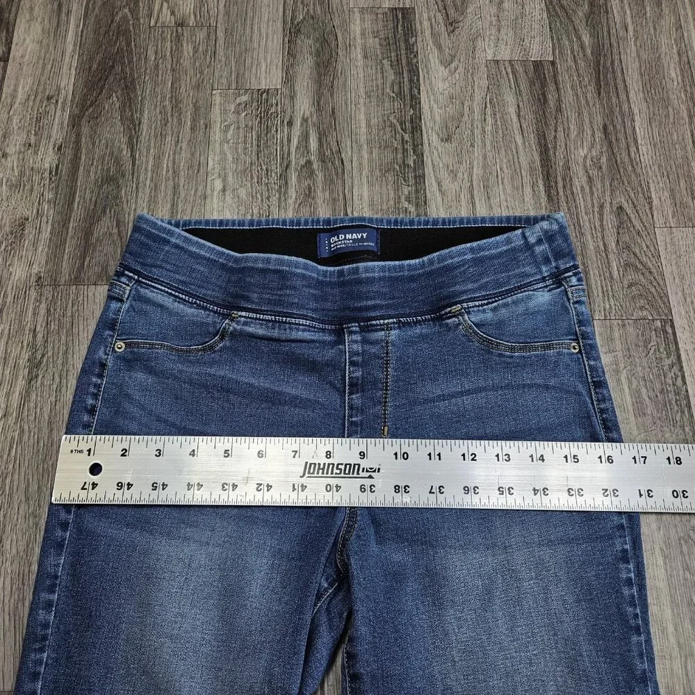 Old Navy Jeans Womens 10 Blue Rockstar‎ Mid Rise Skinny Distressed Denim Stretch